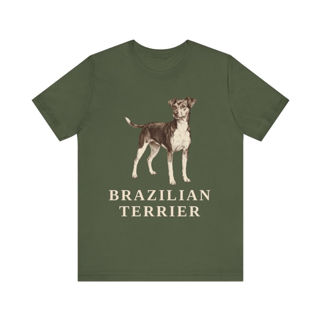 Brazilian Terrier Lover Shirt, Vintage Dog Sketch Tee, Dog Lover Gift
