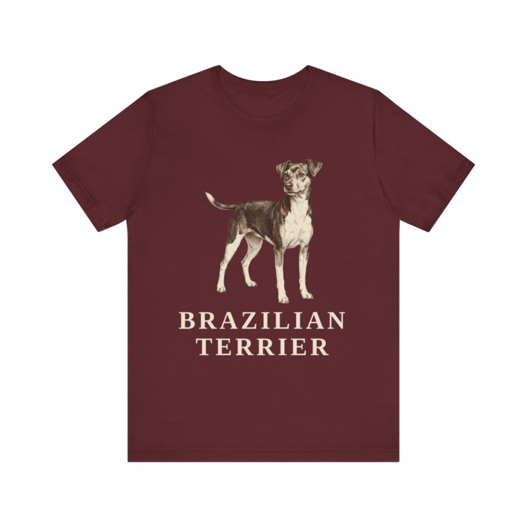 Brazilian Terrier Lover Shirt, Vintage Dog Sketch Tee, Dog Lover Gift