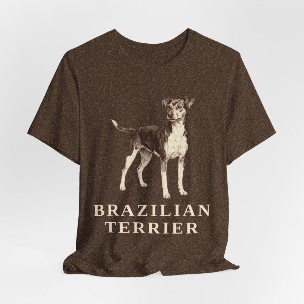 Brazilian Terrier Lover Shirt, Vintage Dog Sketch Tee, Dog Lover Gift