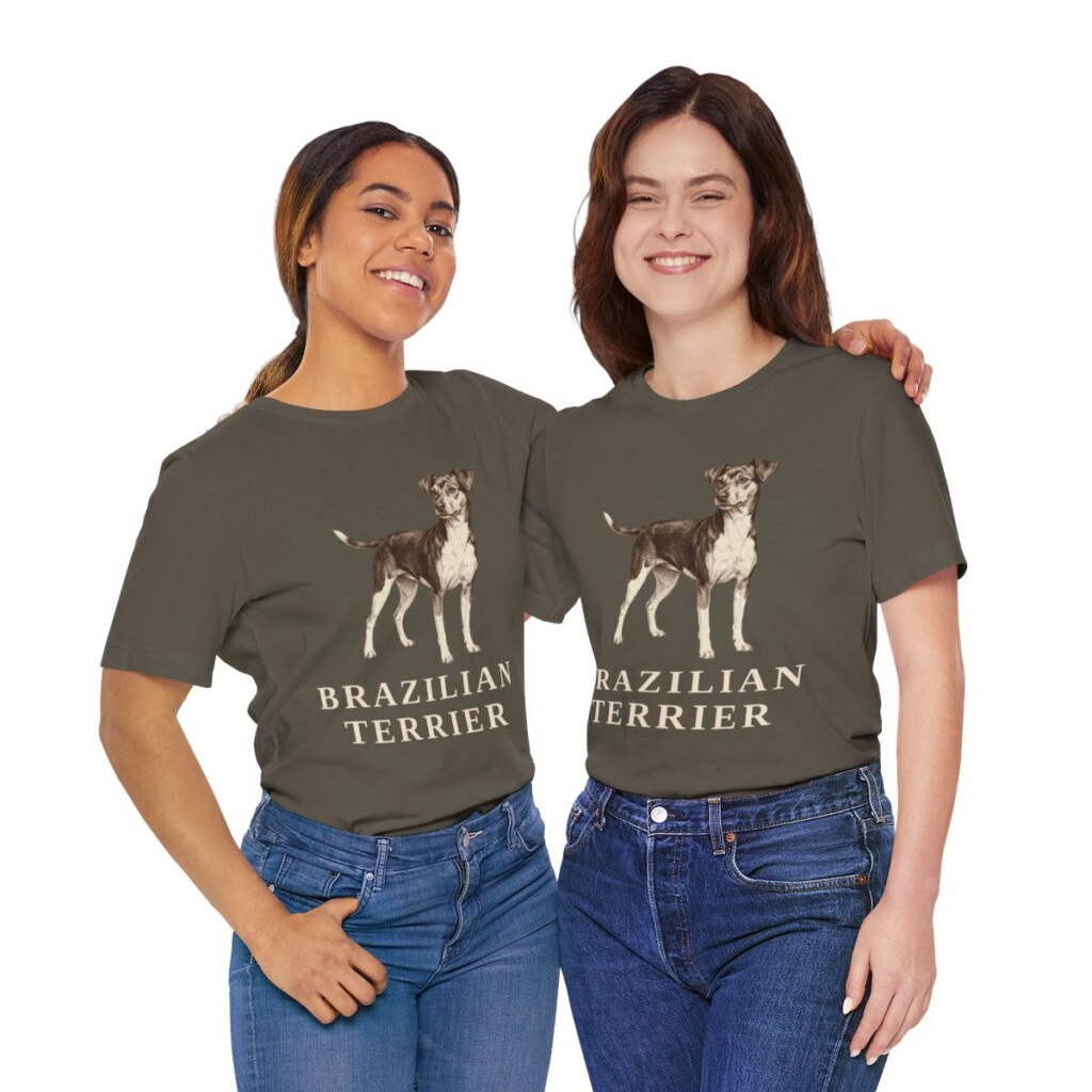 Brazilian Terrier Lover Shirt, Vintage Dog Sketch Tee, Dog Lover Gift