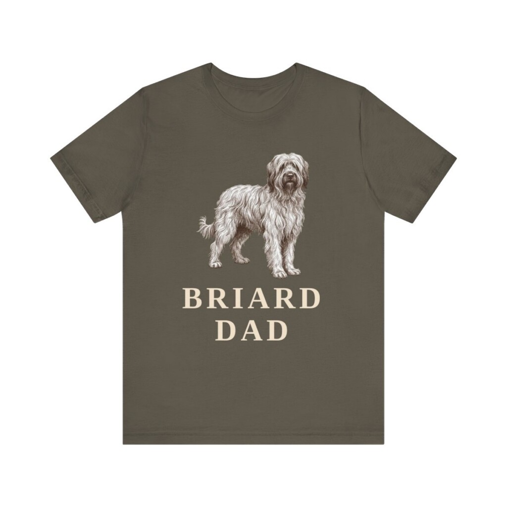 Briard Dad Shirt, Vintage Dog Sketch Tee, Dog Dad Gift Briard Dad Shirt, Vintage Dog Sketch Tee, Dog Dad Gift