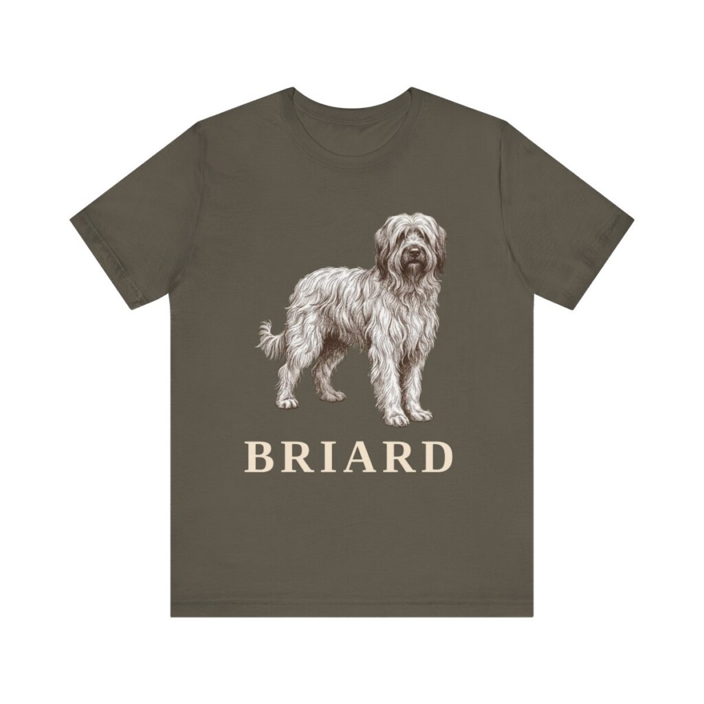 Briard Lover Shirt, Vintage Dog Sketch Tee, Dog Lover Gift