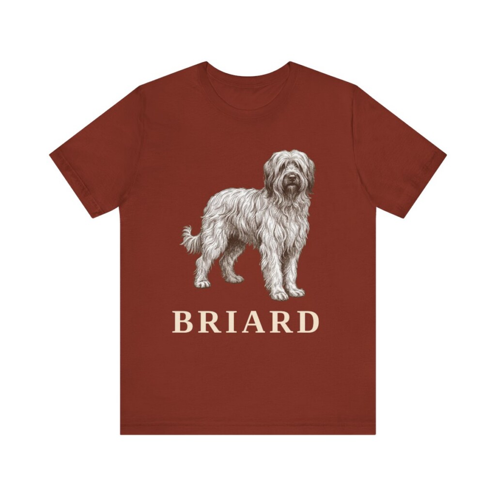 Briard Lover Shirt, Vintage Dog Sketch Tee, Dog Lover Gift