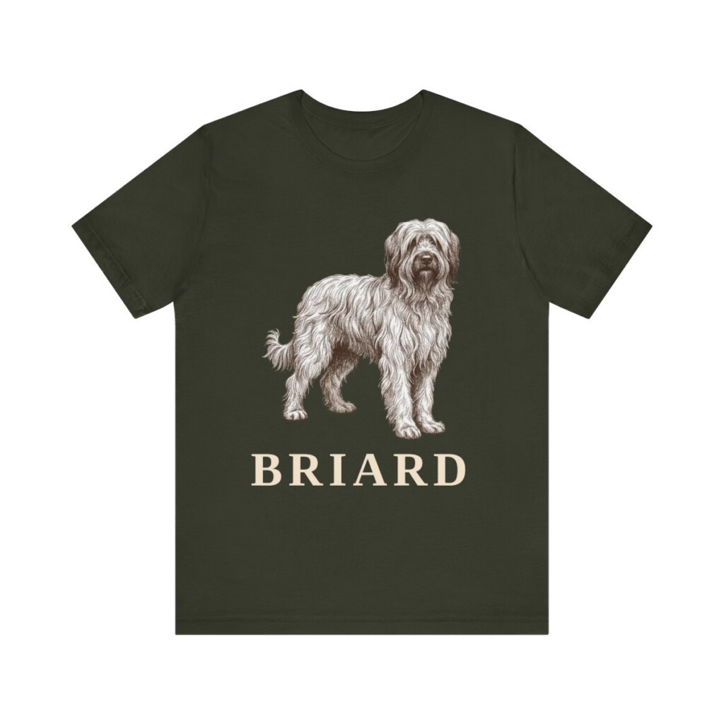 Briard Lover Shirt, Vintage Dog Sketch Tee, Dog Lover Gift