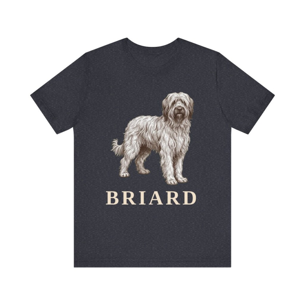Briard Lover Shirt, Vintage Dog Sketch Tee, Dog Lover Gift