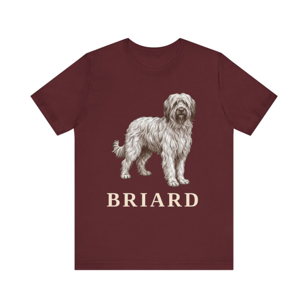 Briard Lover Shirt, Vintage Dog Sketch Tee, Dog Lover Gift