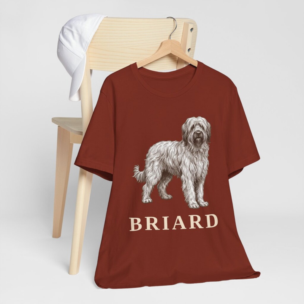 Briard Lover Shirt, Vintage Dog Sketch Tee, Dog Lover Gift