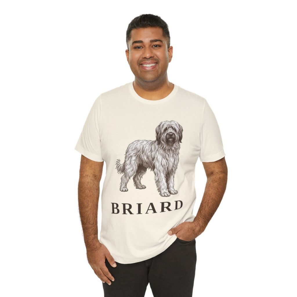 Briard Lover Shirt, Vintage Dog Sketch Tee, Dog Lover Gift
