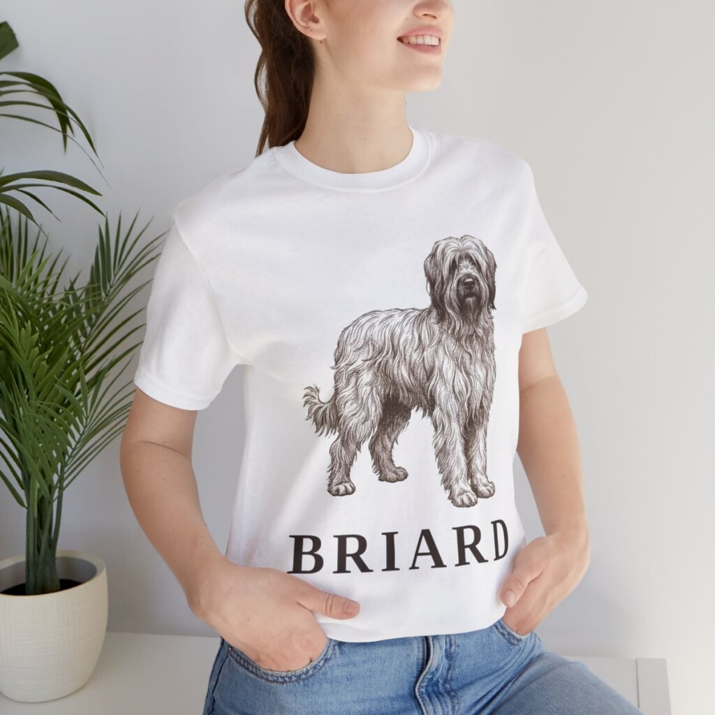 Briard Lover Shirt, Vintage Dog Sketch Tee, Dog Lover Gift