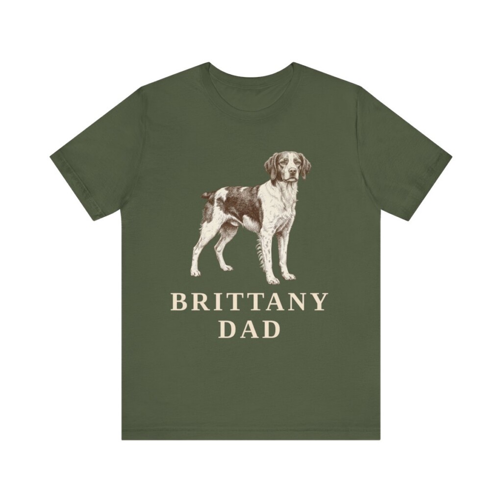 Brittany Dad Shirt, Vintage Dog Sketch Tee, Dog Dad Gift