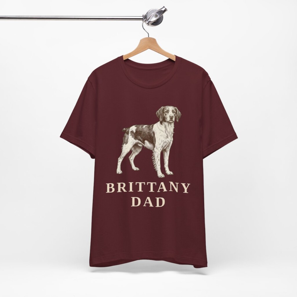 Brittany Dad Shirt, Vintage Dog Sketch Tee, Dog Dad Gift