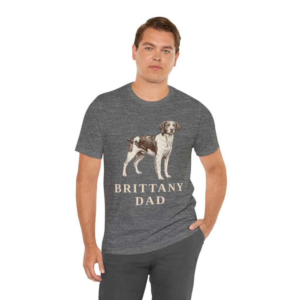 Brittany Dad Shirt, Vintage Dog Sketch Tee, Dog Dad Gift