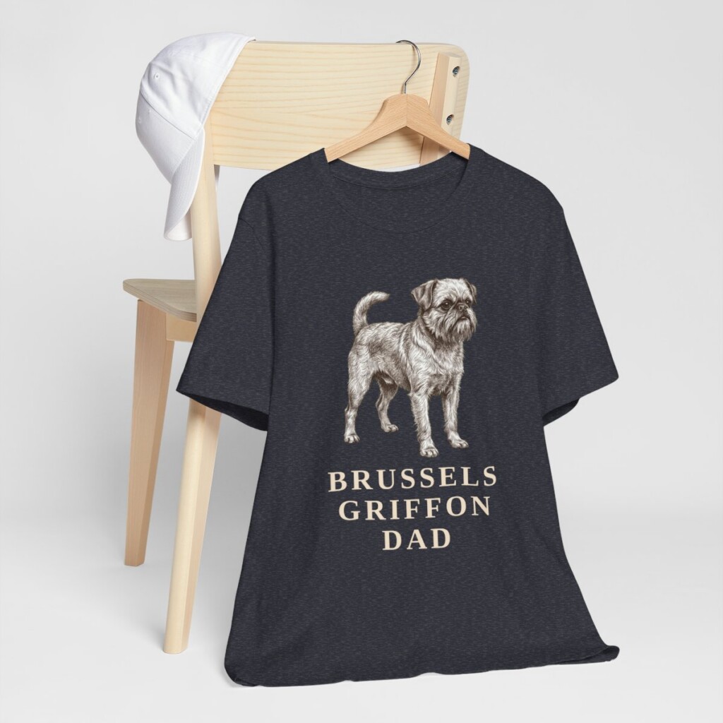 Brussels Griffon Dad Shirt, Vintage Dog Sketch Tee, Dog Dad Gift