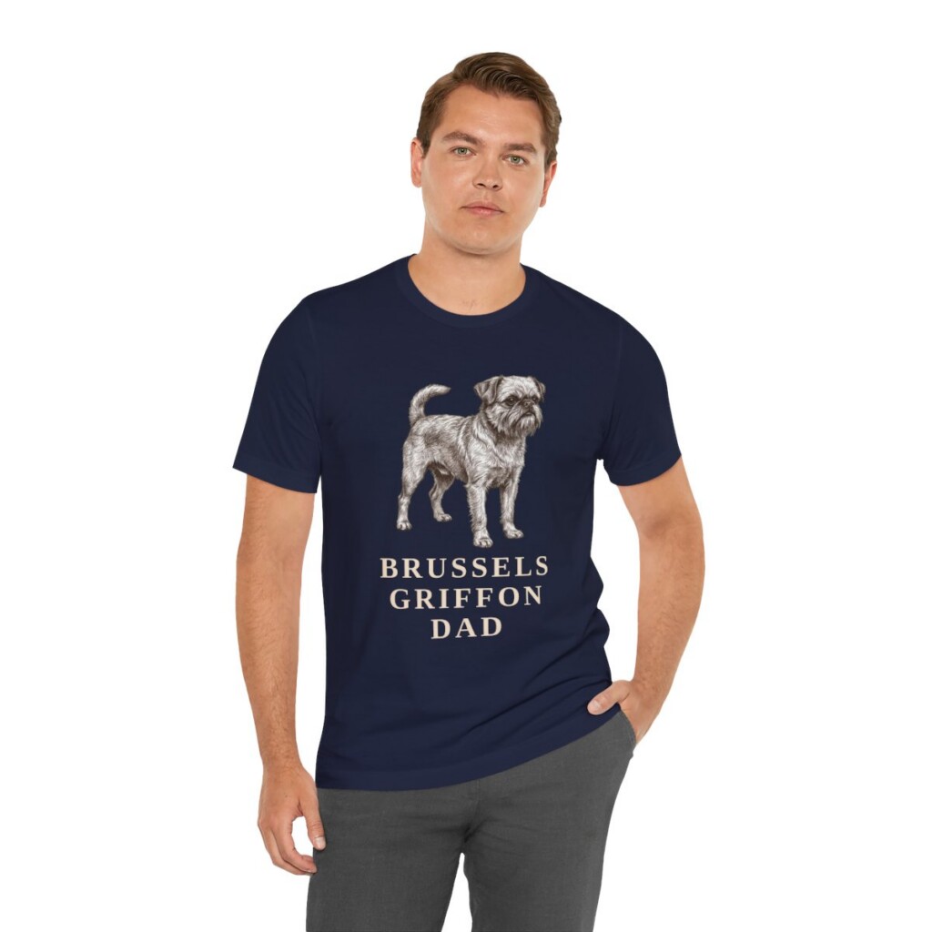 Brussels Griffon Dad Shirt, Vintage Dog Sketch Tee, Dog Dad Gift
