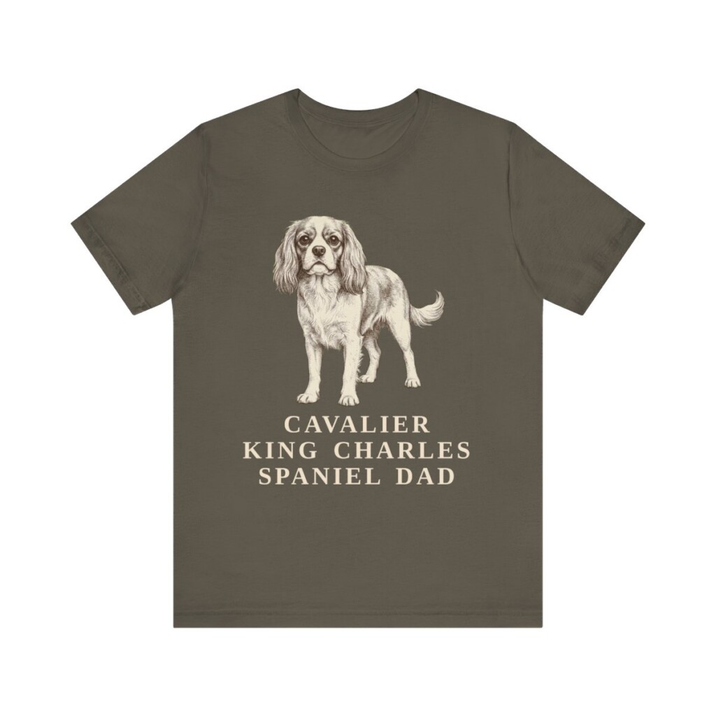 Cavalier King Charles Spaniel Dad Shirt, Vintage Dog Sketch Tee, Dog Dad Gift