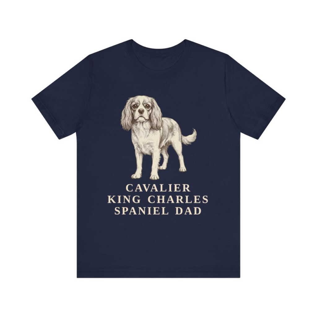 Cavalier King Charles Spaniel Dad Shirt, Vintage Dog Sketch Tee, Dog Dad Gift