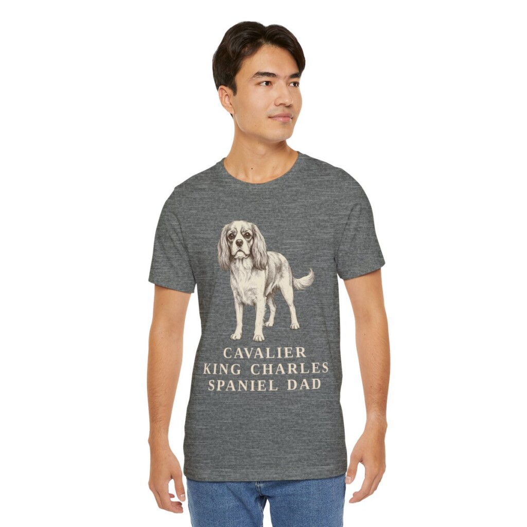 Cavalier King Charles Spaniel Dad Shirt, Vintage Dog Sketch Tee, Dog Dad Gift