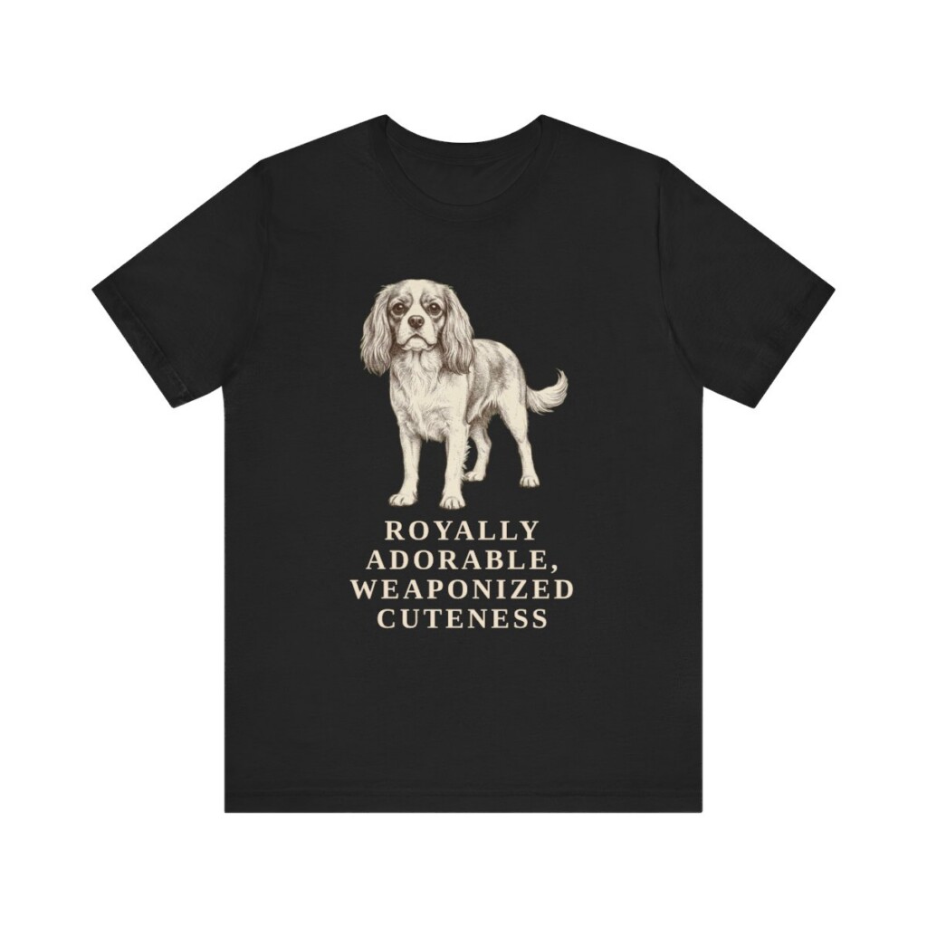 Cavalier King Charles Spaniel Humor Shirt, Vintage Dog Sketch Tee, Dog Humor Gift