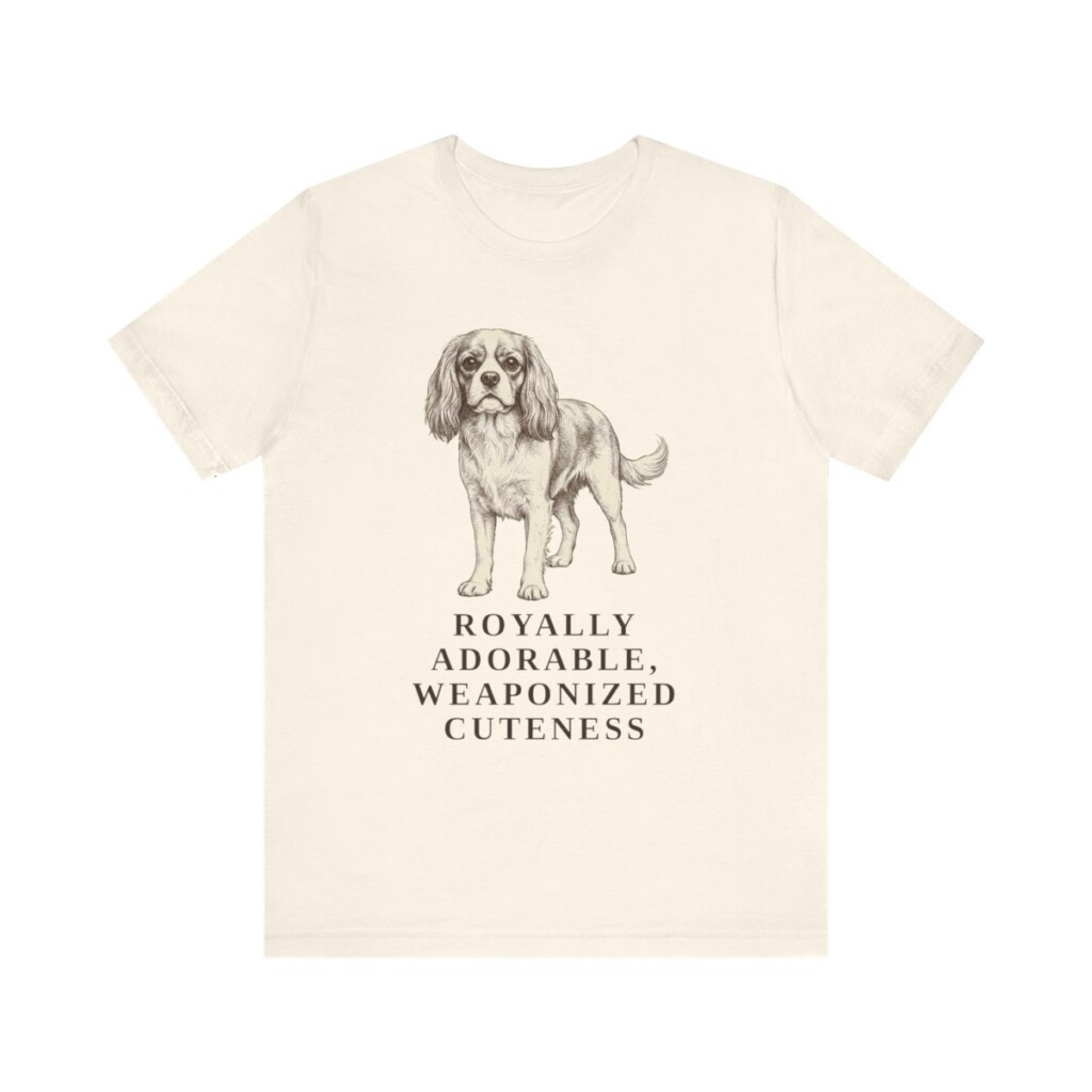 Cavalier King Charles Spaniel Humor Shirt, Vintage Dog Sketch Tee, Dog Humor Gift