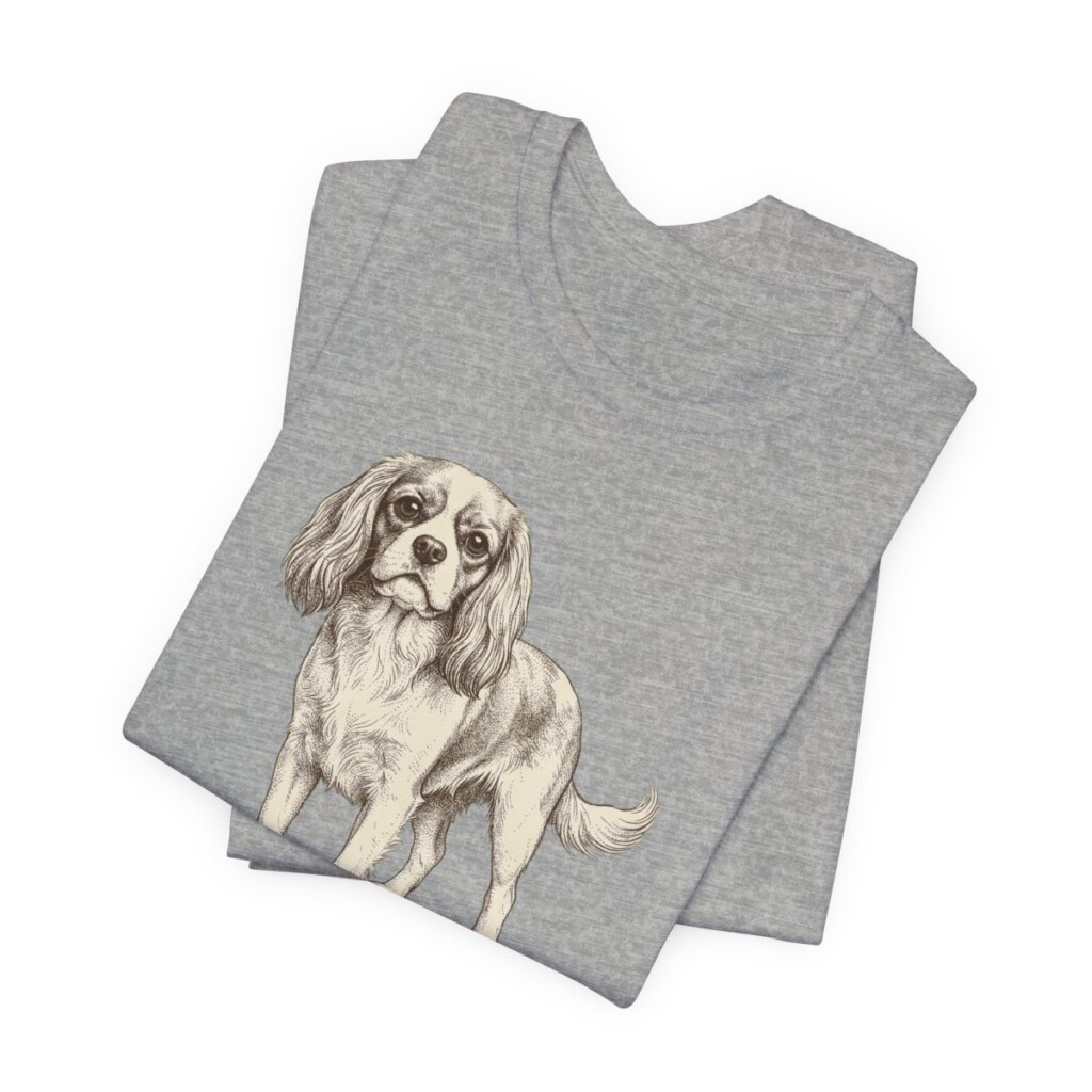 Cavalier King Charles Spaniel Humor Shirt, Vintage Dog Sketch Tee, Dog Humor Gift