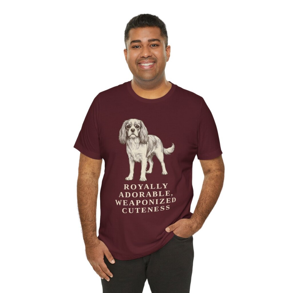 Cavalier King Charles Spaniel Humor Shirt, Vintage Dog Sketch Tee, Dog Humor Gift