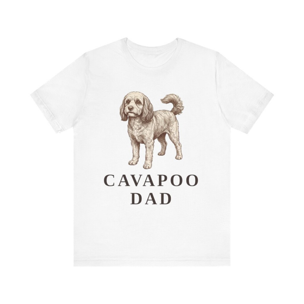Cavapoo Dad Shirt, Vintage Dog Sketch Tee, Dog Dad Gift
