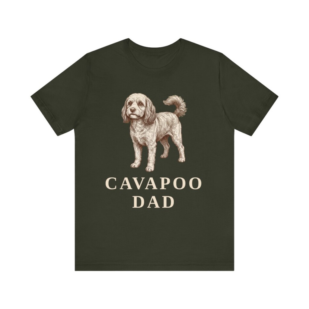 Cavapoo Dad Shirt, Vintage Dog Sketch Tee, Dog Dad Gift