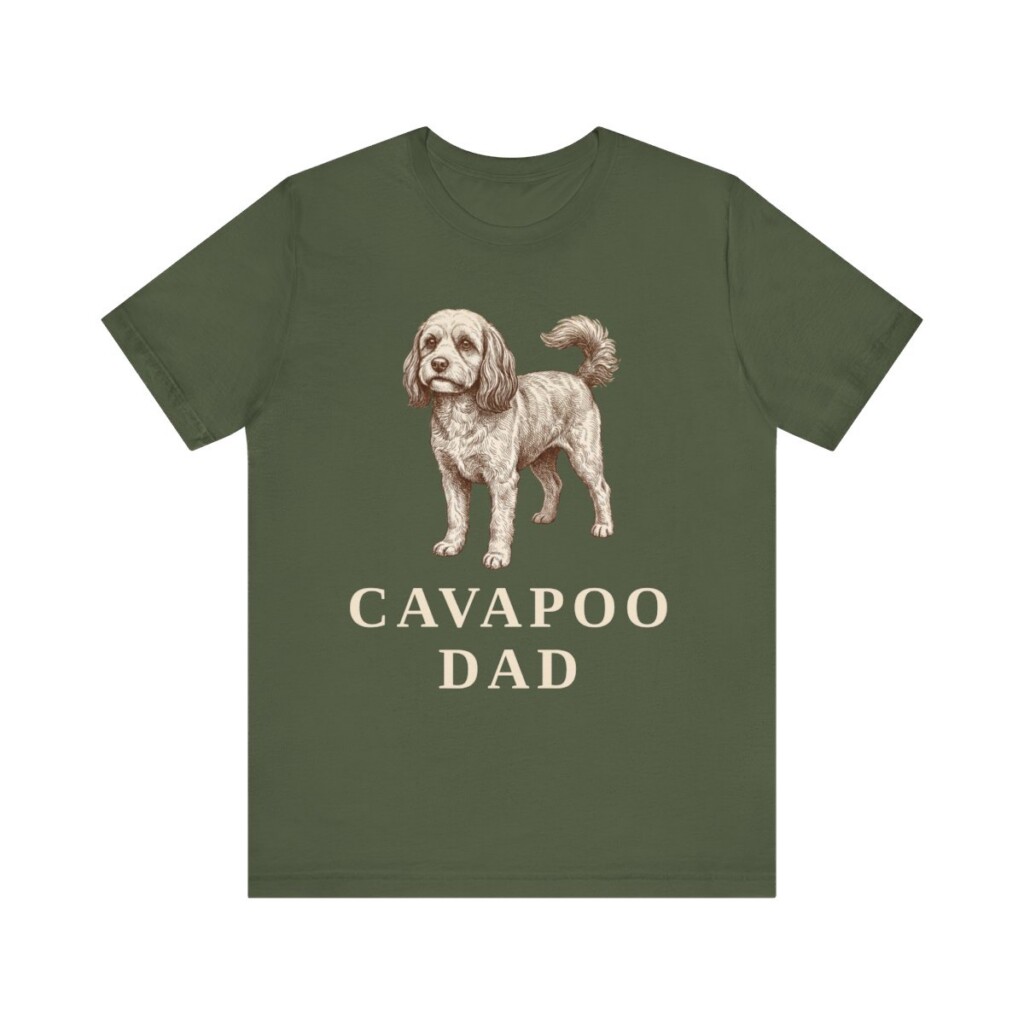Cavapoo Dad Shirt, Vintage Dog Sketch Tee, Dog Dad Gift