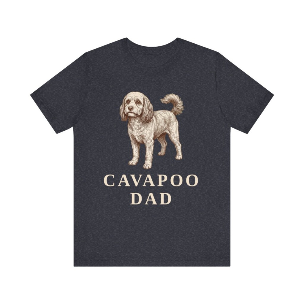 Cavapoo Dad Shirt, Vintage Dog Sketch Tee, Dog Dad Gift