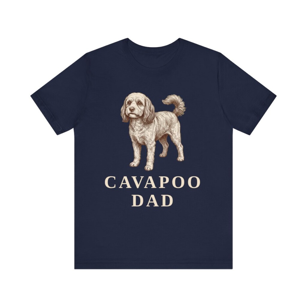 Cavapoo Dad Shirt, Vintage Dog Sketch Tee, Dog Dad Gift