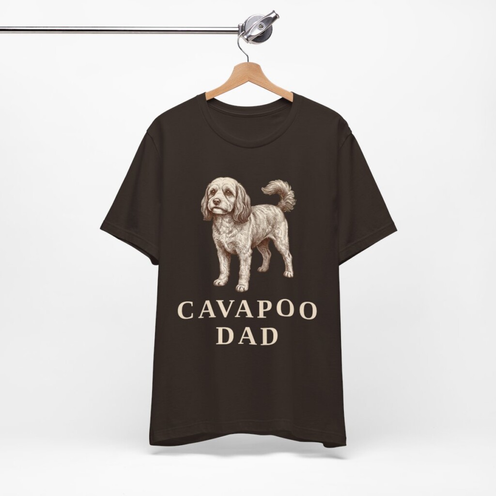Cavapoo Dad Shirt, Vintage Dog Sketch Tee, Dog Dad Gift