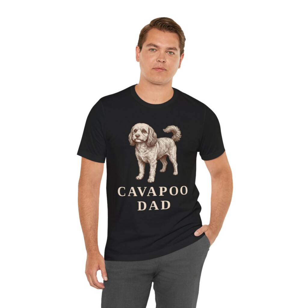 Cavapoo Dad Shirt, Vintage Dog Sketch Tee, Dog Dad Gift