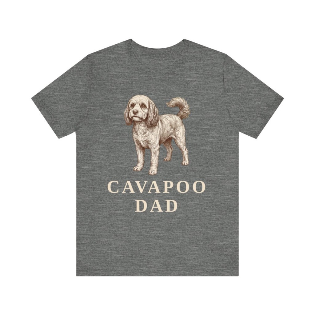 Cavapoo Dad Shirt, Vintage Dog Sketch Tee, Dog Dad Gift