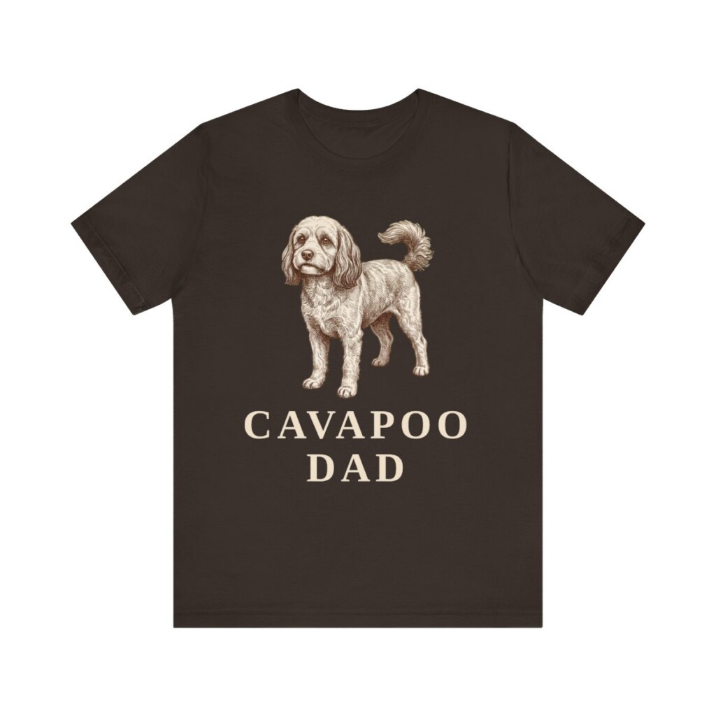 Cavapoo Dad Shirt, Vintage Dog Sketch Tee, Dog Dad Gift