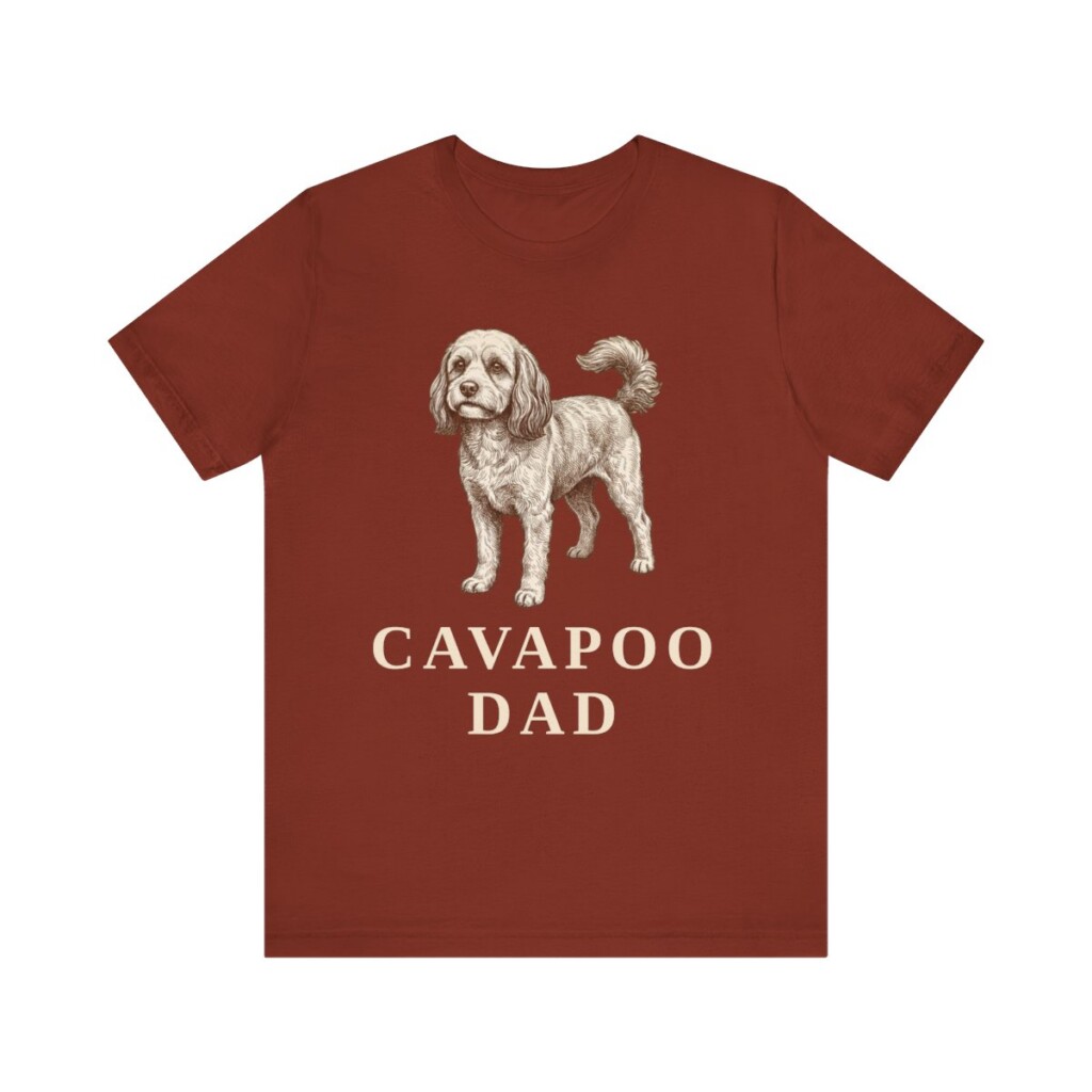 Cavapoo Dad Shirt, Vintage Dog Sketch Tee, Dog Dad Gift