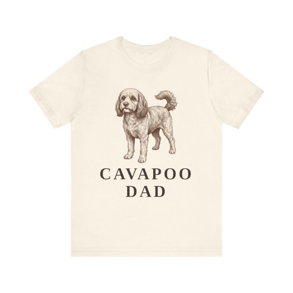Cavapoo Dad Shirt, Vintage Dog Sketch Tee, Dog Dad Gift