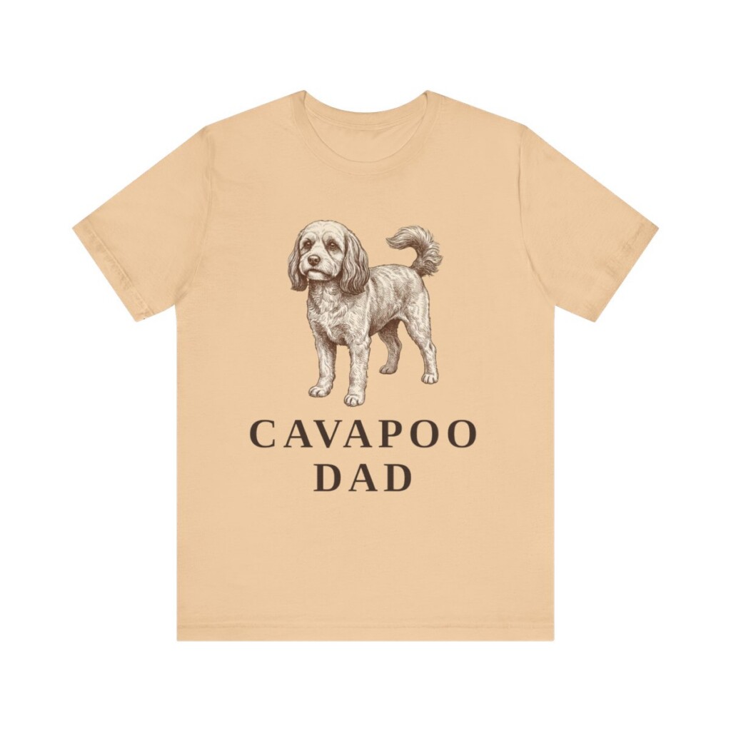 Cavapoo Dad Shirt, Vintage Dog Sketch Tee, Dog Dad Gift