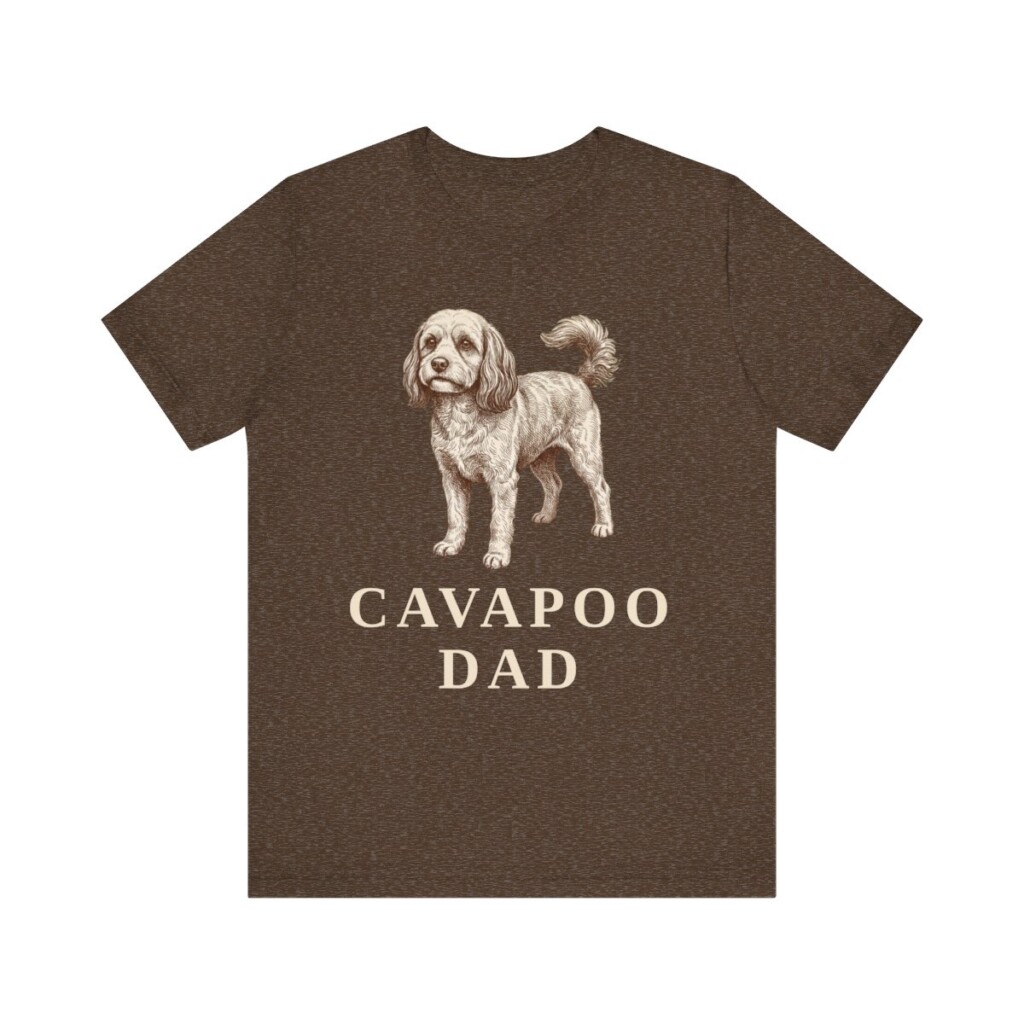 Cavapoo Dad Shirt, Vintage Dog Sketch Tee, Dog Dad Gift