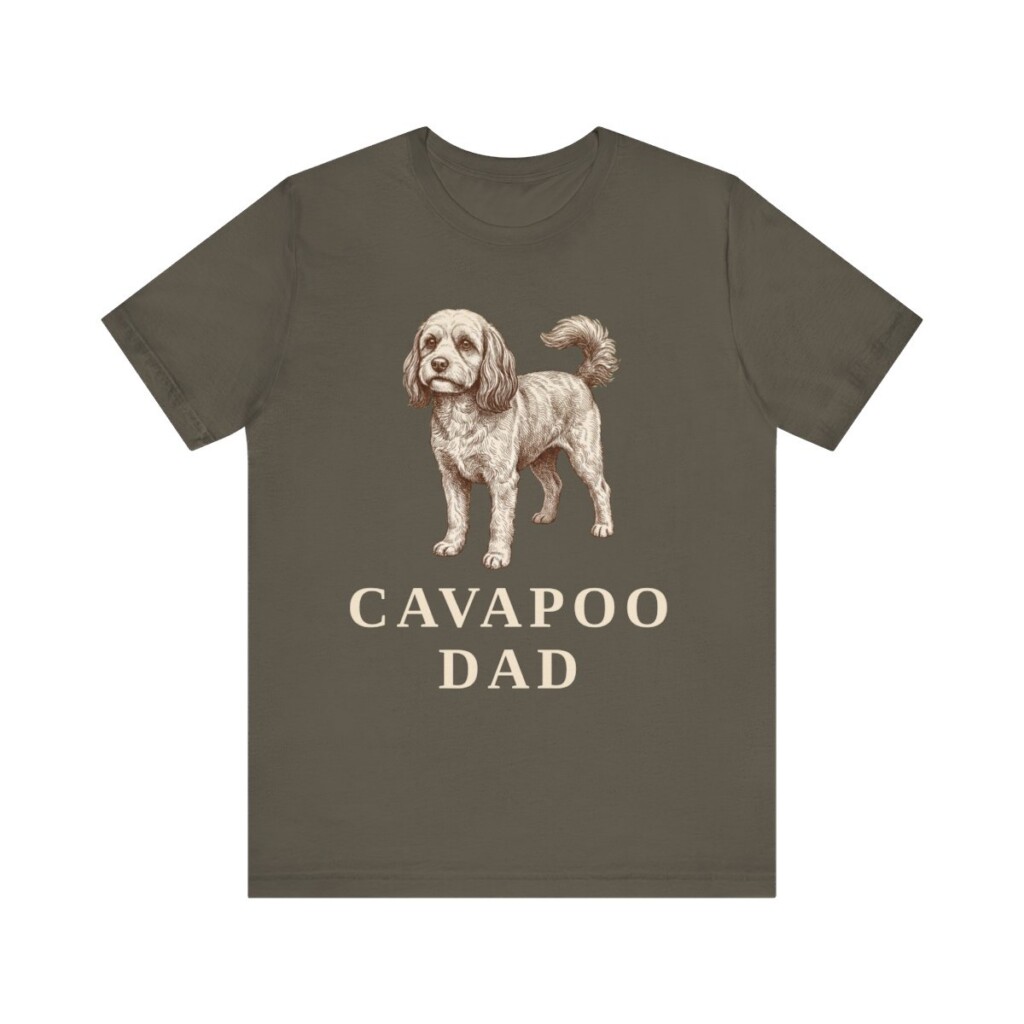 Cavapoo Dad Shirt, Vintage Dog Sketch Tee, Dog Dad Gift