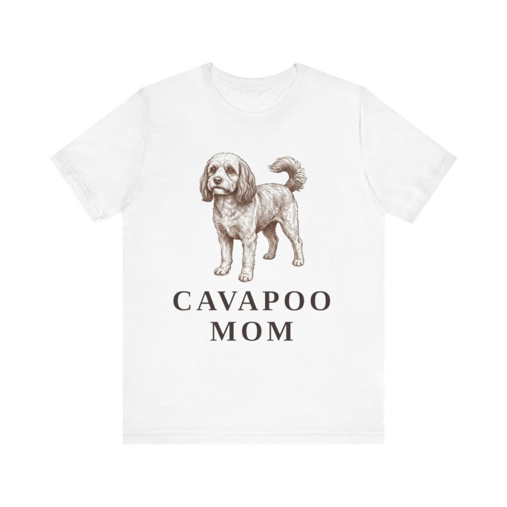 Cavapoo Mom Shirt, Vintage Dog Sketch Tee, Dog Mom Gift