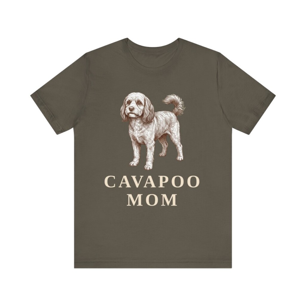Cavapoo Mom Shirt, Vintage Dog Sketch Tee, Dog Mom Gift