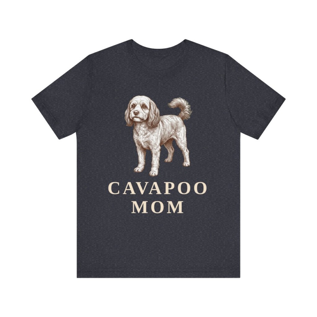 Cavapoo Mom Shirt, Vintage Dog Sketch Tee, Dog Mom Gift