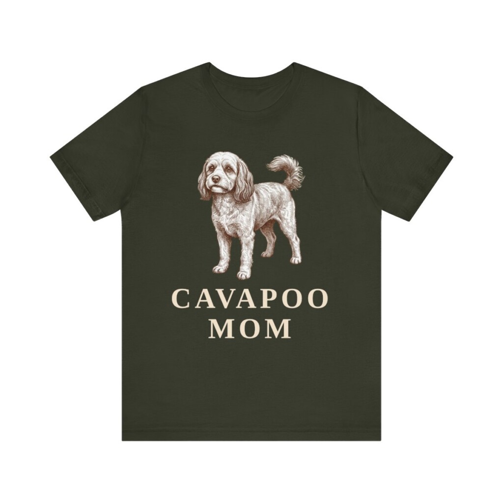 Cavapoo Mom Shirt, Vintage Dog Sketch Tee, Dog Mom Gift