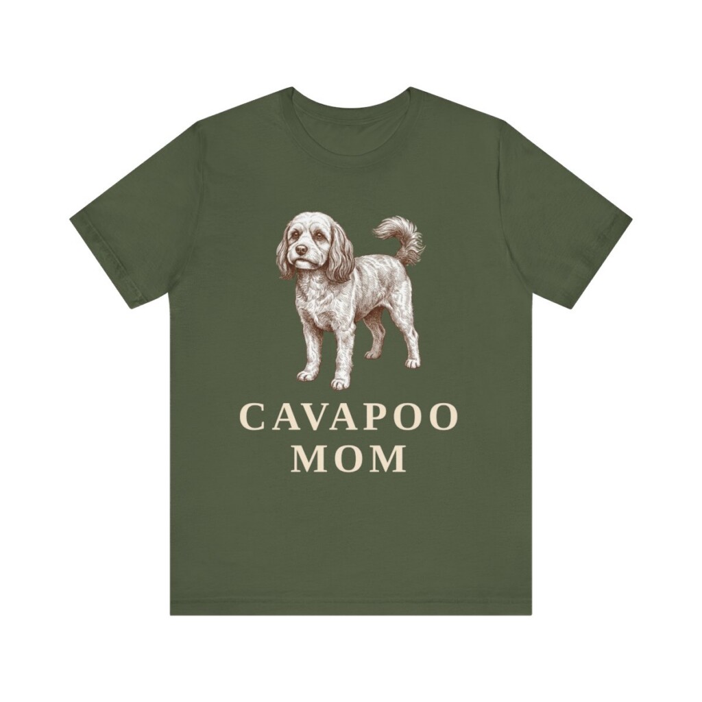 Cavapoo Mom Shirt, Vintage Dog Sketch Tee, Dog Mom Gift