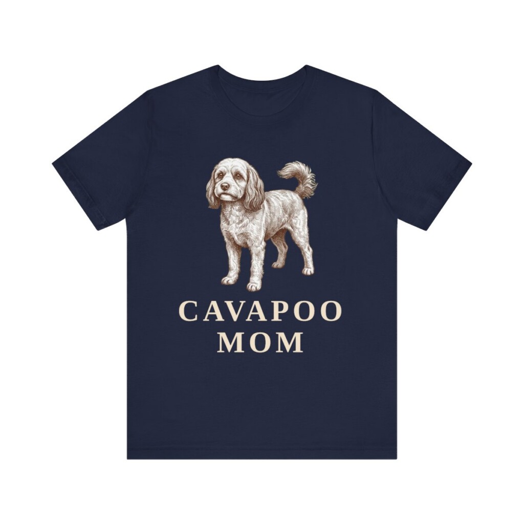 Cavapoo Mom Shirt, Vintage Dog Sketch Tee, Dog Mom Gift