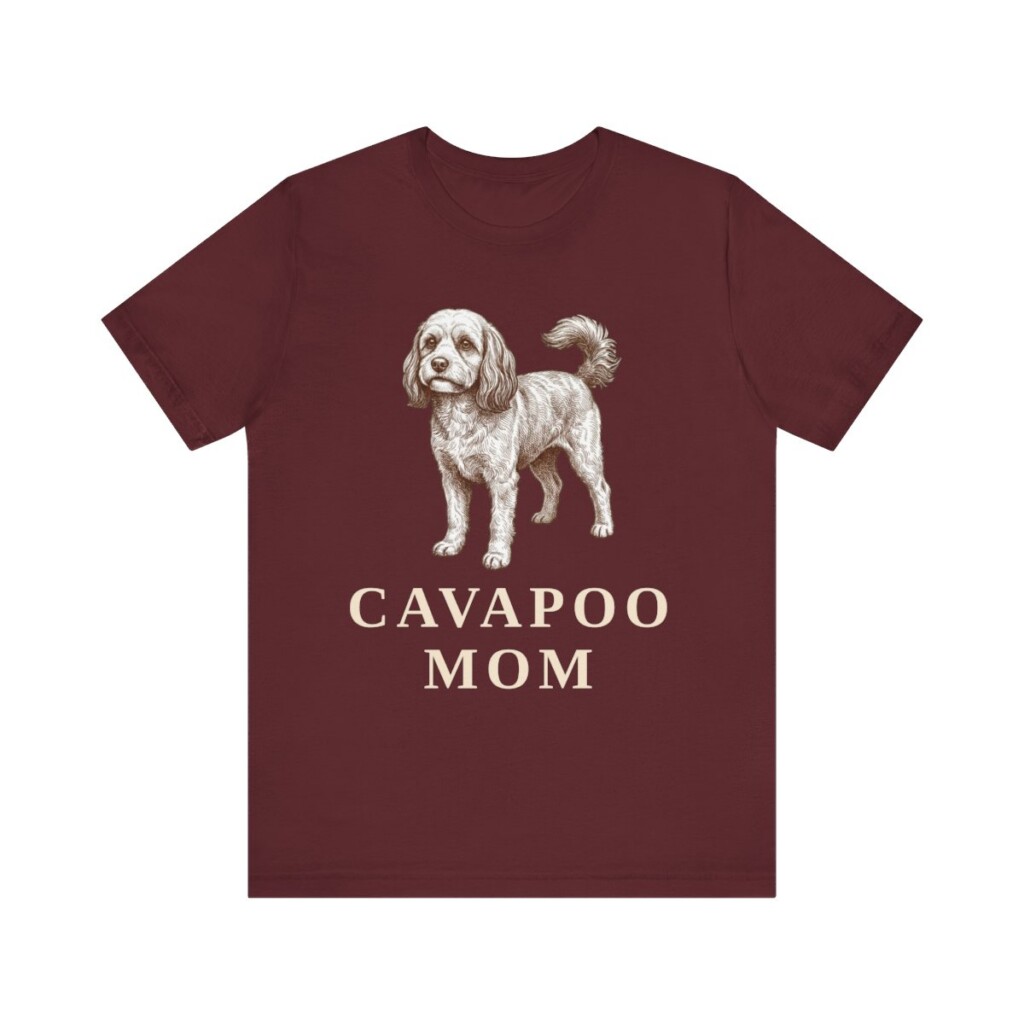 Cavapoo Mom Shirt, Vintage Dog Sketch Tee, Dog Mom Gift