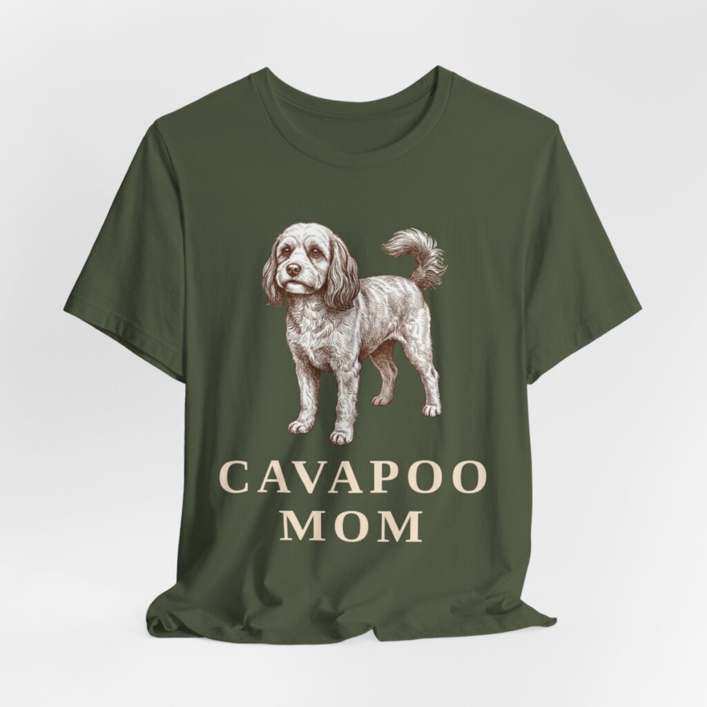 Cavapoo Mom Shirt, Vintage Dog Sketch Tee, Dog Mom Gift