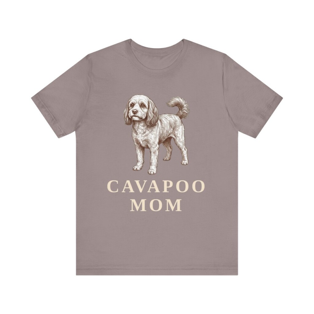 Cavapoo Mom Shirt, Vintage Dog Sketch Tee, Dog Mom Gift