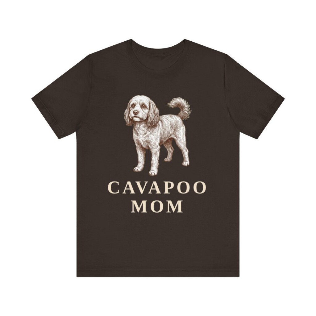 Cavapoo Mom Shirt, Vintage Dog Sketch Tee, Dog Mom Gift