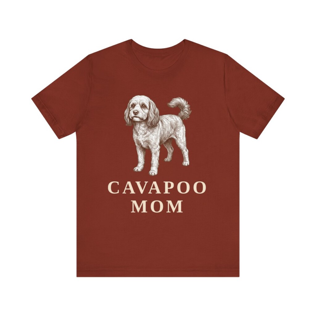 Cavapoo Mom Shirt, Vintage Dog Sketch Tee, Dog Mom Gift